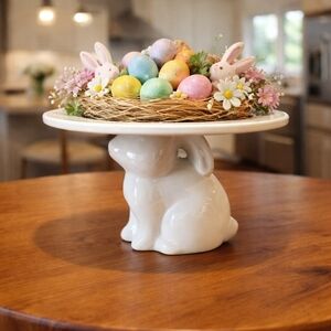 Target Bullseye Playground White Ceramic Bunny Cake Stand